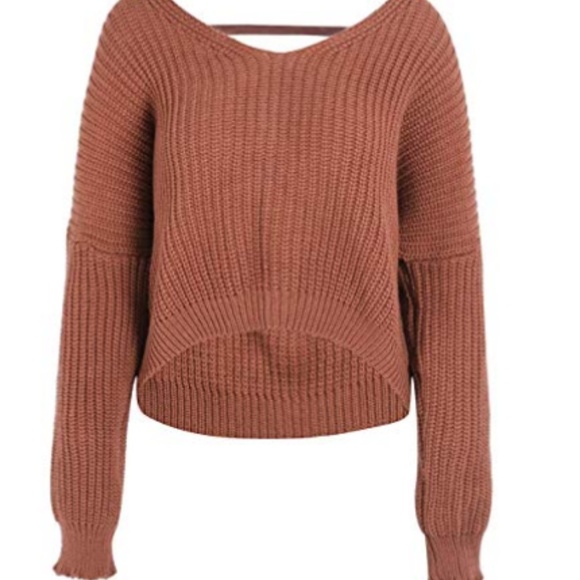 Copper Soft Knit Sweater Back Detail - Picture 3 of 6